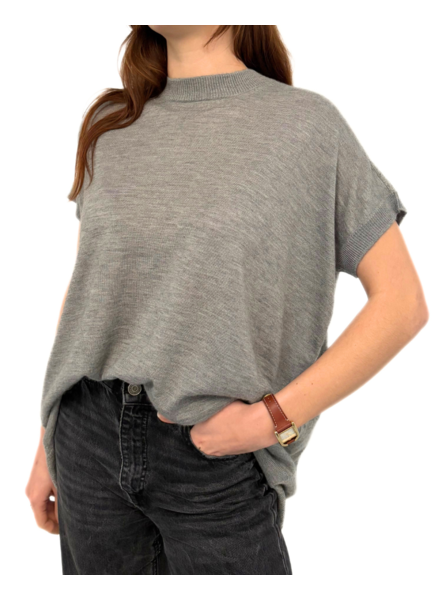 SHORT SLEEVES CREW: GRAY