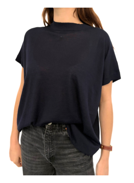 SHORT SLEEVES CREW : NAVY