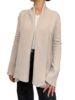 KNIT OPEN CARDIGAN W/ RIBBED SHAWL COLLAR