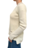 CARDIGAN W/ LUREX TRIM AND HI-LOW HEM: IVORY