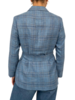 WOOL-SILK-LINEN JACKET: AZURE CHECKS