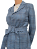 WOOL-SILK-LINEN JACKET: AZURE CHECKS