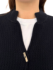 CASHMERE TEXTURED JACKET: NAVY