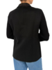 DF CASHMERE-WOOL W/ KNIT ARMS 1-BUTTON BLAZER: BLACK-BLACK