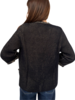 LINEN-COTTON JACKET WITH FRINGES: NAVY-BEIGE