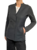 CASHMERE JACKET WITH LEATHER FRONT: ANTHRACITE