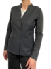 CASHMERE JACKET WITH LEATHER FRONT: ANTHRACITE
