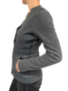 CASHMERE JACKET WITH LEATHER FRONT: ANTHRACITE
