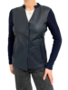 CASHMERE JACKET WITH LEATHER FRONT: NAVY