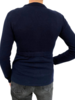 CASHMERE JACKET WITH LEATHER FRONT: NAVY