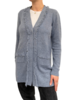 LONG CARDIGAN W/ FRINGES: FOG BLUE