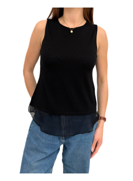 TANK WITH SILK: BLACK