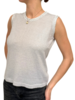 COTTON-LINEN SHELL W/ LUREX: WHITE