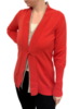 CASHMERE 2 LAYER CARDIGAN W/ CENTER SNAP DETAIL : CORAL -IVORY