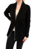 CASHMERE 2 LAYER CARDIGAN W/ CENTER SNAP DETAIL : BLACK