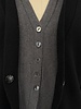 CASHMERE 2 LAYER CARDIGAN W/ CENTER SNAP DETAIL : BLACK