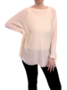 SWEATER CAPE WITH LUREX DETAIL: SUPERFINE CASHMERE: IVORY