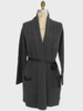 SHAWL COLLAR CARDIGAN WITH LEATHER ACCENTS: DARK GRAY