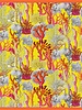 CASHMERE PRINTED SCARF: CORAL: YELLOW