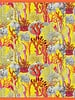 CASHMERE PRINTED  PONCHO: CORAL: YELLOW