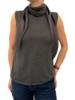 KNIT TOP WITH SILK TIES : ANTHRACITE