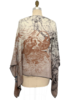 CASHMERE PRINTED PONCHO: SAFARI: BEIGE