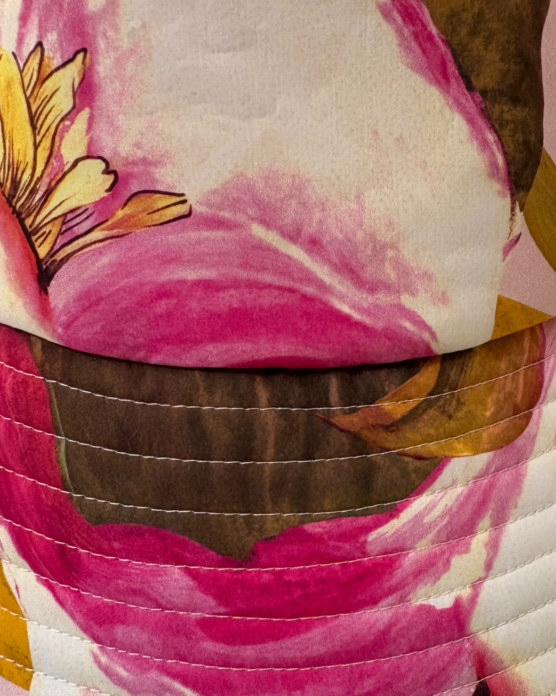 PRINTED COTTON  BUCKET HAT: BERGAMO: PINK