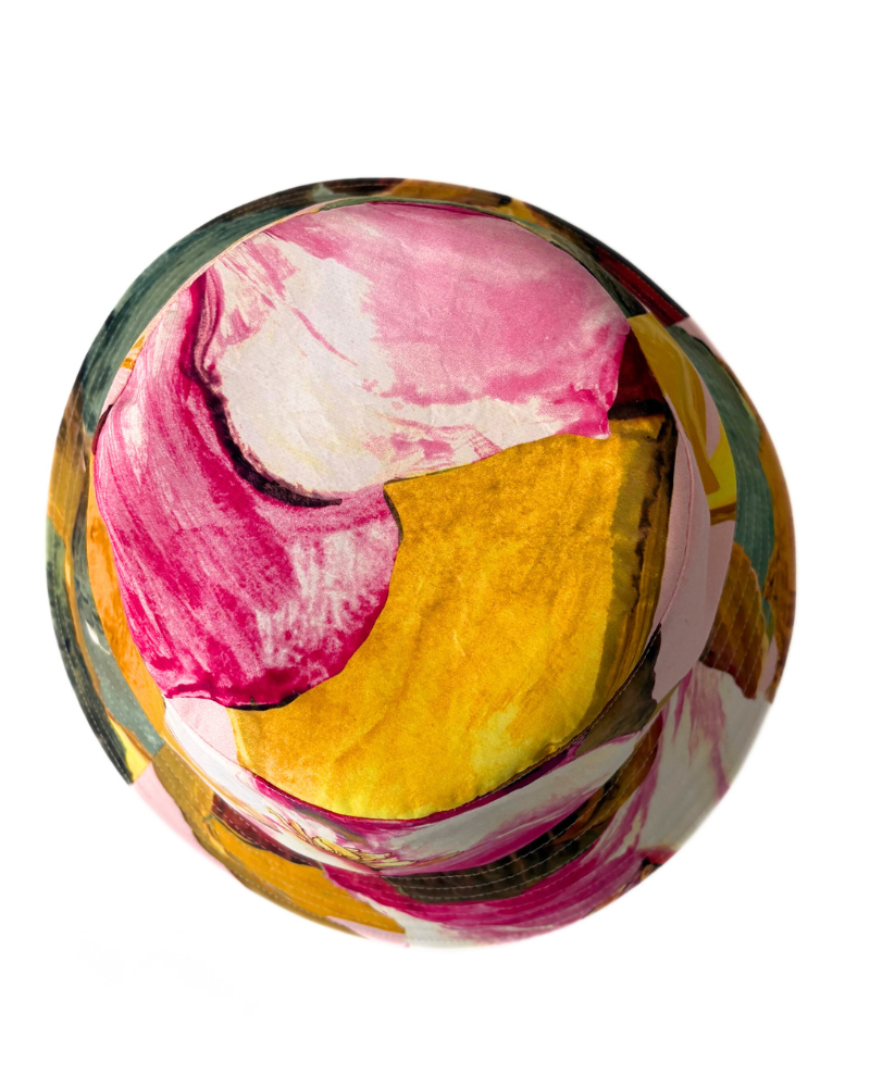 PRINTED COTTON  BUCKET HAT: BERGAMO: PINK