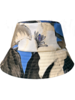 PRINTED COTTON  BUCKET HAT: BERGAMO: BLUE