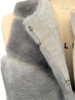 MINK FRONT VEST WITH CASHMERE RIB BACK - PEARL