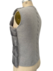 MINK FRONT VEST WITH CASHMERE RIB BACK - PEARL