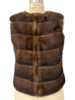 MINK FRONT VEST WITH CASHMERE RIB BACK - TOBACCO