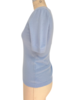 CASHMERE MIDDLE SLEEVES CREWNECK TOP: LIGHT BLUE