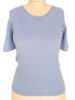 CASHMERE MIDDLE SLEEVES CREWNECK TOP: LIGHT BLUE
