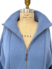 CASHMERE KNITTED ZIP JACKET: INDIGO