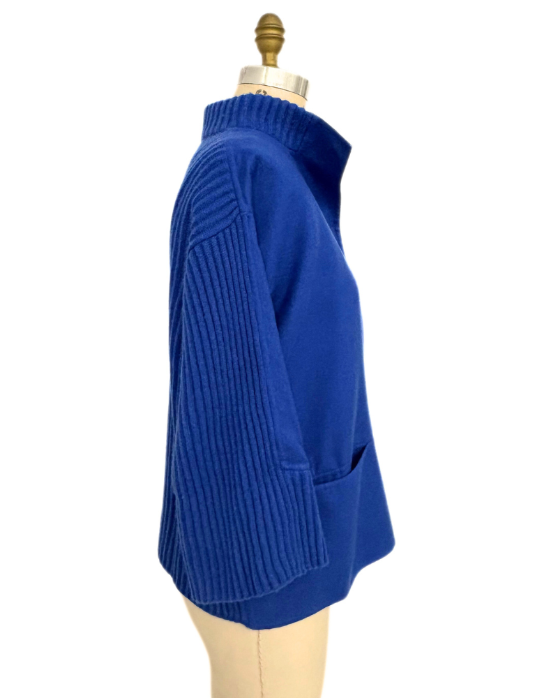 DF AND KNIT JACKET W/ SNAPS : INK