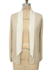 CASHMERE CARDIGAN WITH SILK COLLAR: IVORY
