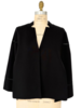 DOUBLE FACE WOOL CAPE W/ LEATHER: BLACK