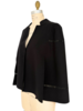 DOUBLE FACE WOOL CAPE W/ LEATHER: BLACK