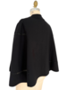 DOUBLE FACE WOOL CAPE W/ LEATHER: BLACK
