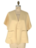 DOUBLE FACE CASHMERE CAPELET: BUTTER-IVORY
