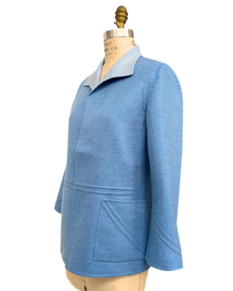 DOUBLE FACE JACKET: AZURE