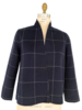 DOUBLE FACE JACKET, NAVY-GRAY SQUARES
