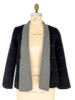 DOUBLE FACE JACKET, NAVY-GRAY SQUARES