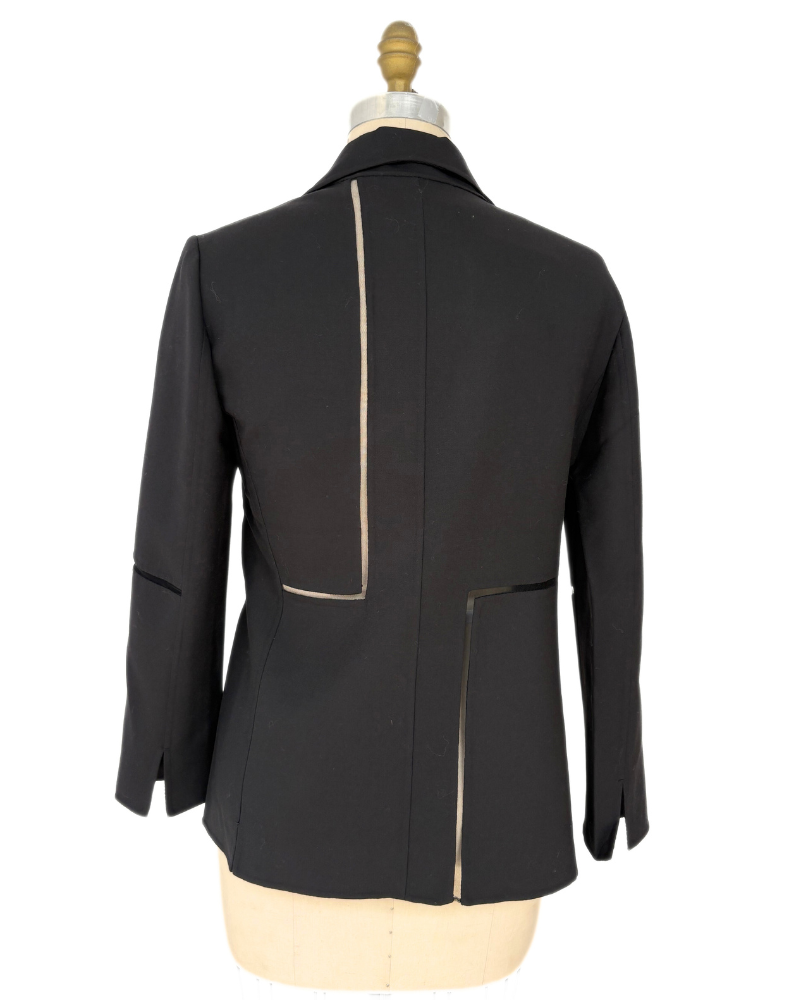 DOUBLE FACE WOOL BLAZER: BLACK