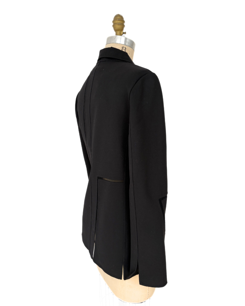 DOUBLE FACE WOOL BLAZER: BLACK