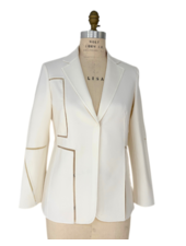 DOUBLE FACE WOOL BLAZER: IVORY