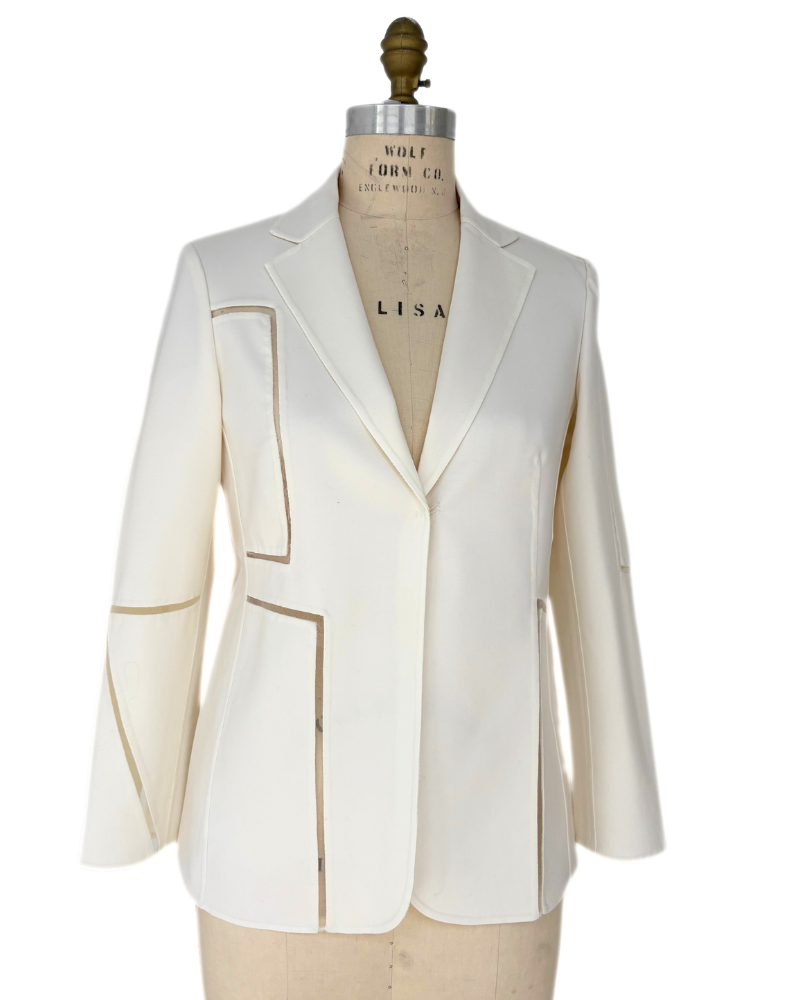 DOUBLE FACE WOOL BLAZER: IVORY