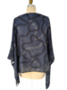 CASHMERE PRINTED PONCHO: DEVON: BLUE