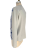 LONG CARDIGAN W/ SILK, FEATHERS: BLUE